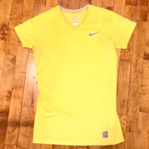 Nike pro dri-fit yellow shirt; size medium